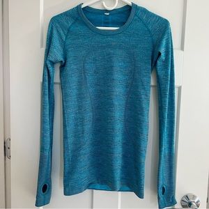 Lululemon Swiftly Tech Long Sleeve, size 6, Indian Ocean, excellent condition